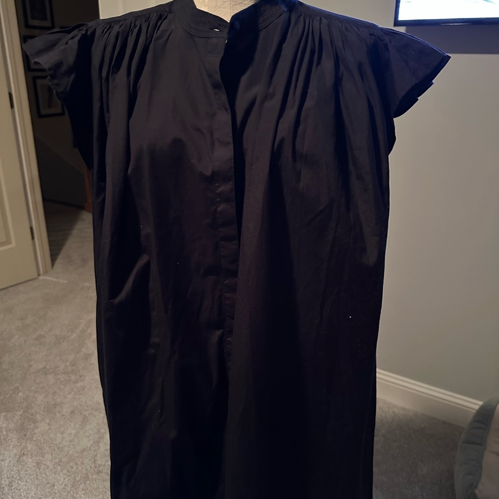 Madewell Black Ruffle Sleeve Midi Dress - Picture 6 of 6
